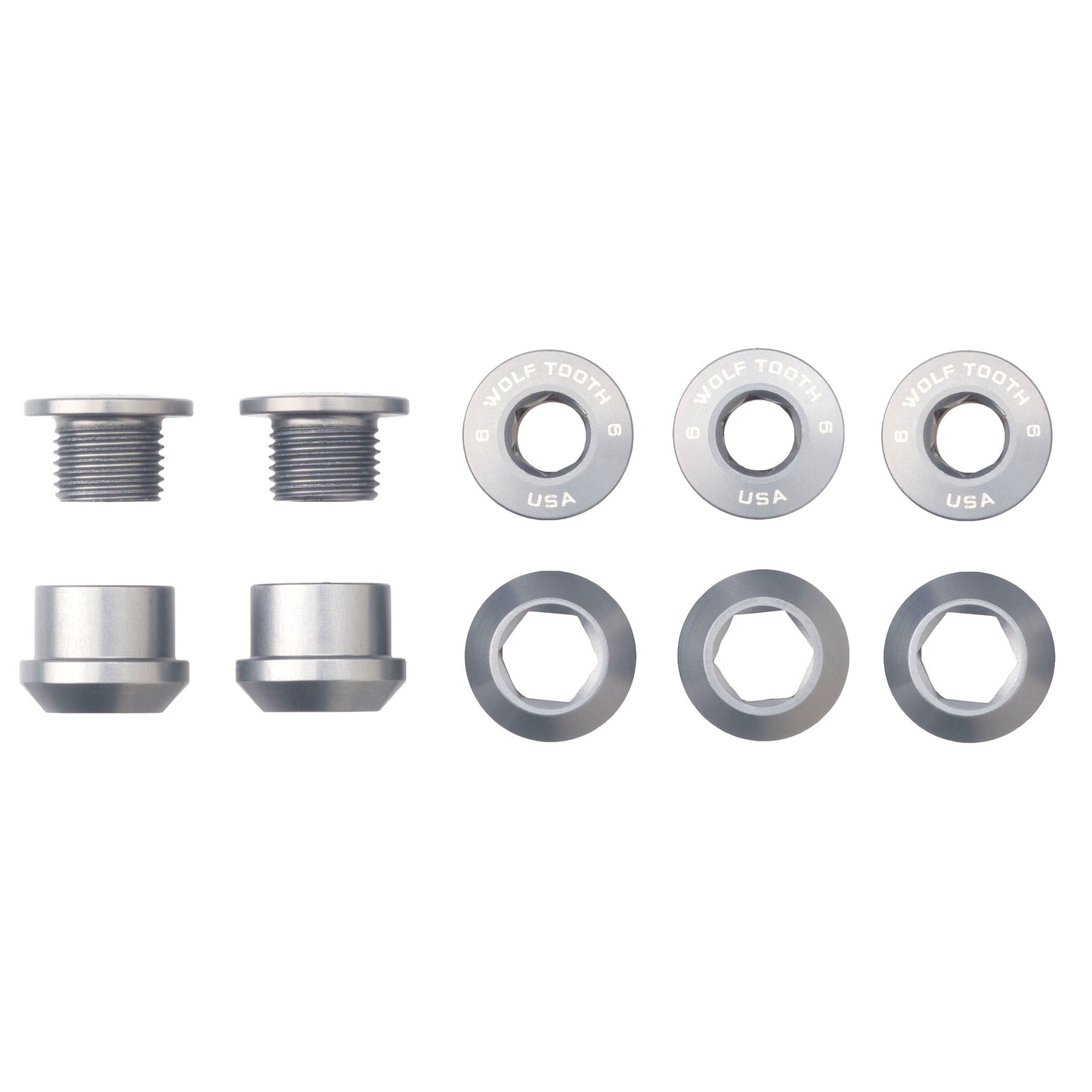 Set of 5 Chainring Bolts+Nuts for 1X by Wolf Tooth