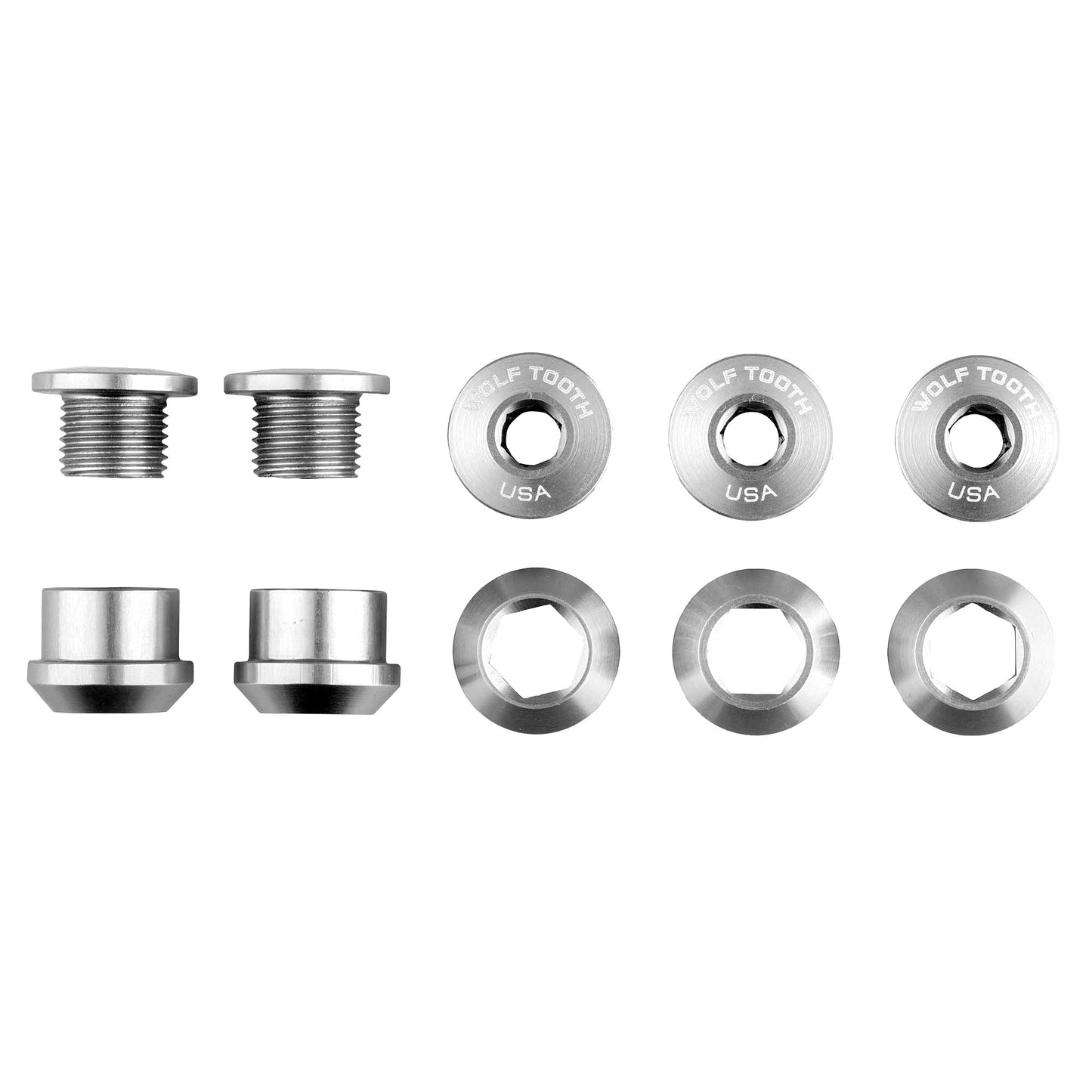 Set of 5 Chainring Bolts+Nuts for 1X by Wolf Tooth