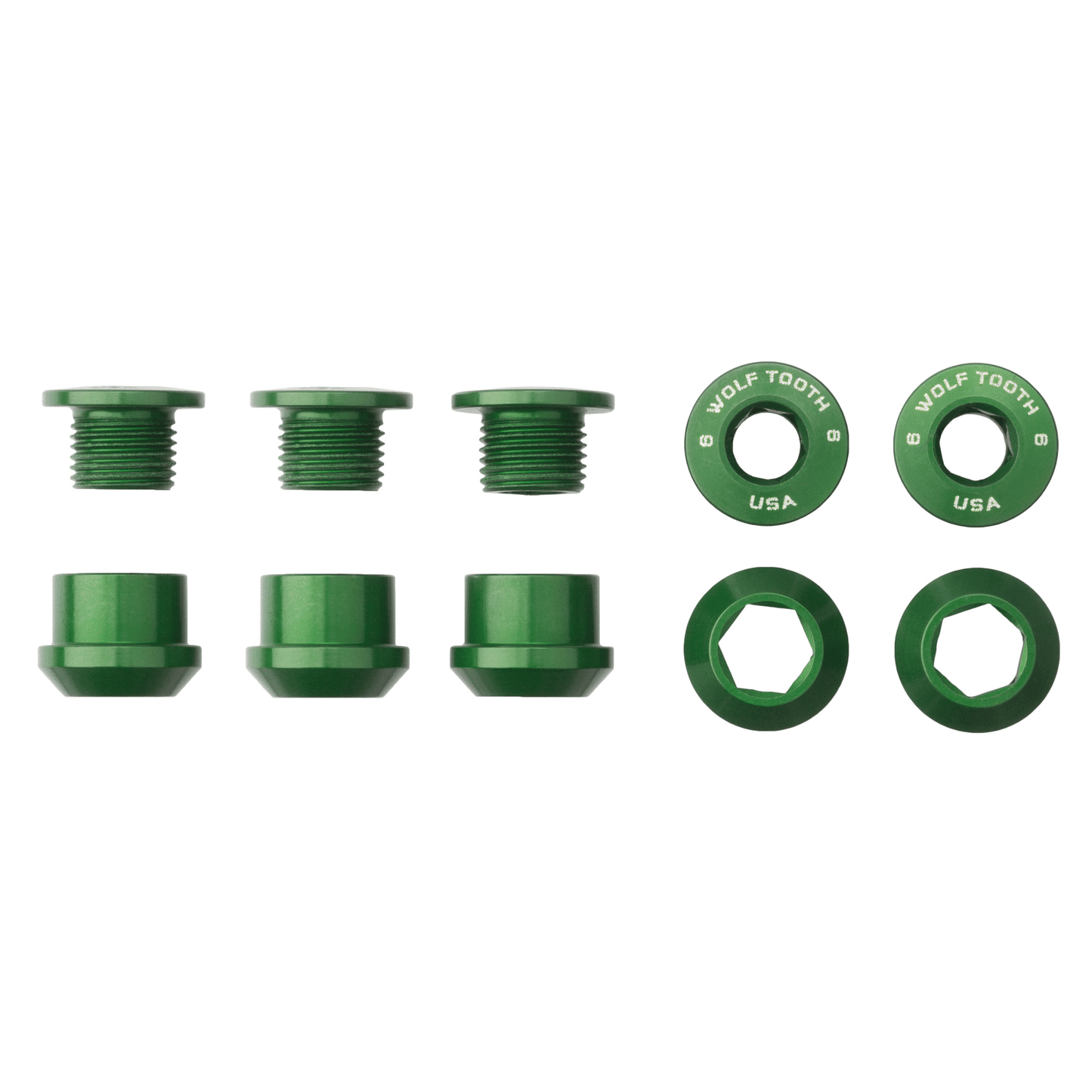 Set of 5 Chainring Bolts+Nuts for 1X by Wolf Tooth