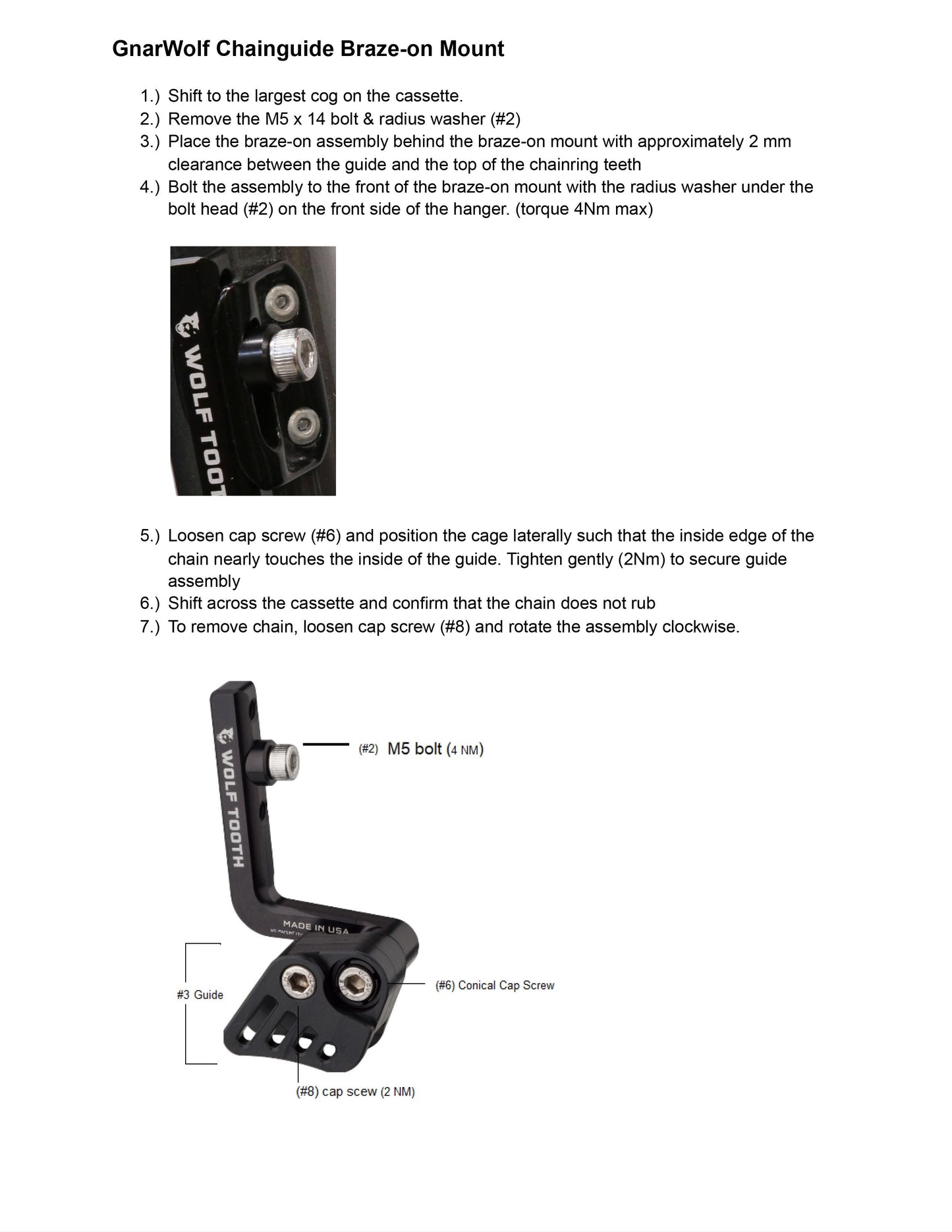 GnarWolf Chainguide with Seat Tube Clamp Mount by Wolf Tooth