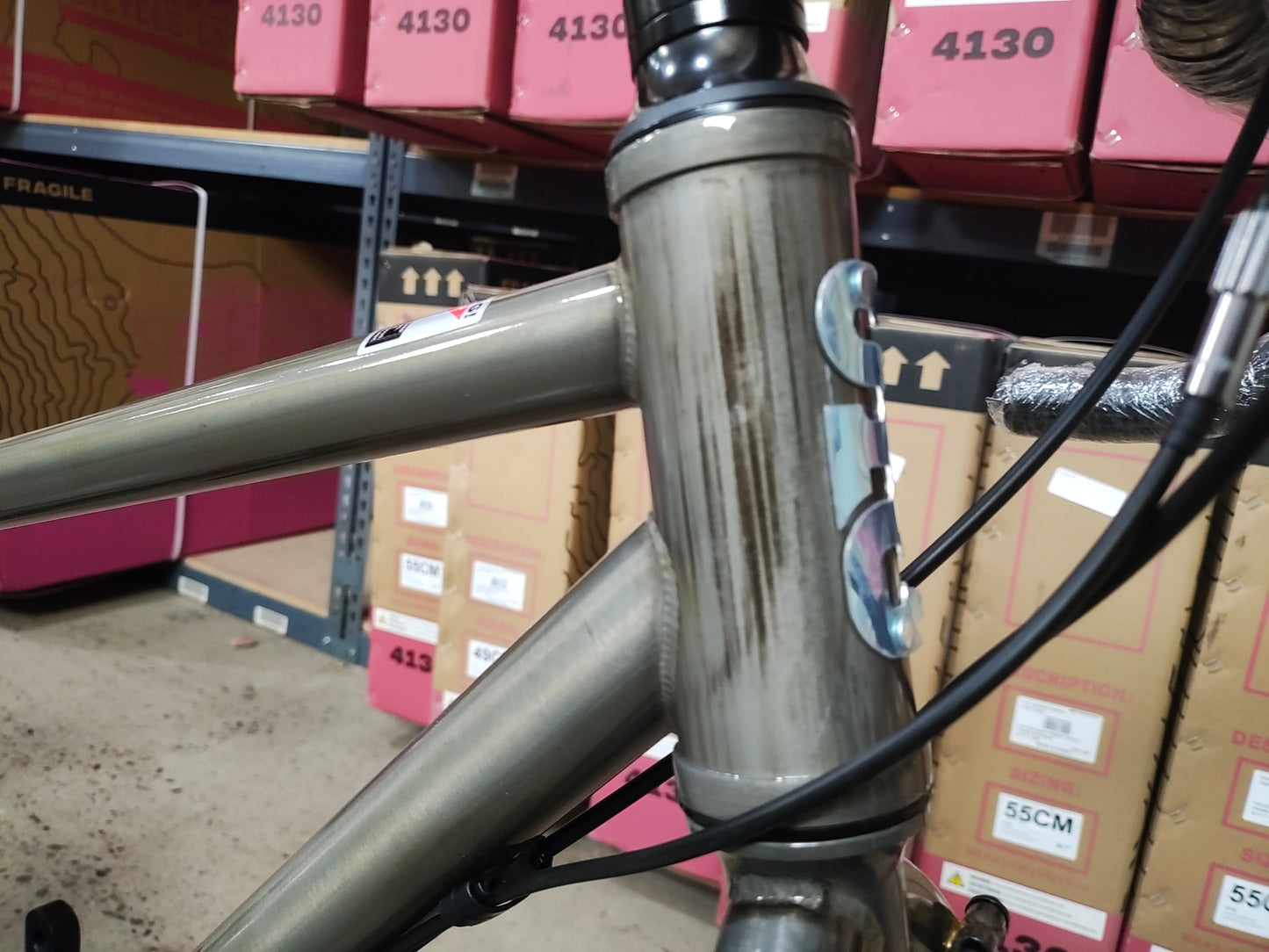 #1187 - 4130 All-Road | "Raw Phosphate" (X-Small 43cm, Drop Bars, 700c, Like-New Condition)