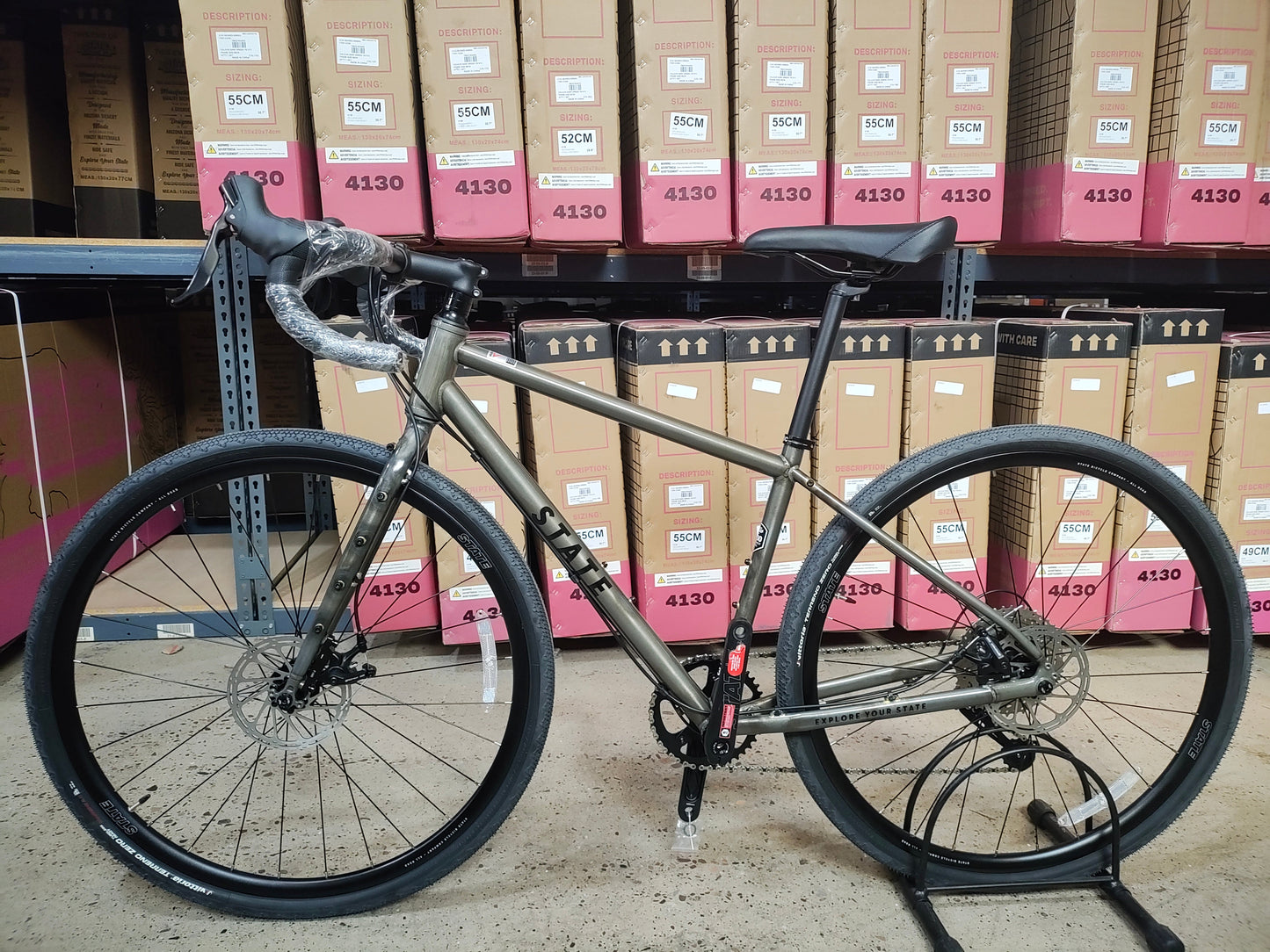 #1187 - 4130 All-Road | "Raw Phosphate" (X-Small 43cm, Drop Bars, 700c, Like-New Condition)