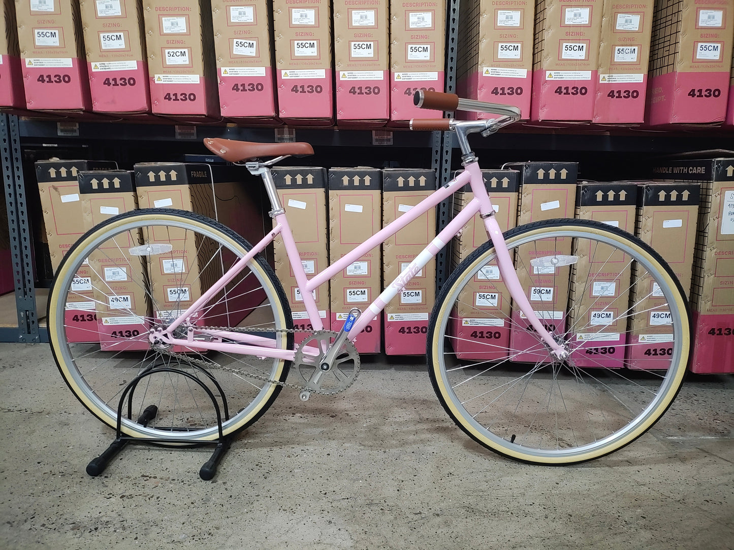 #1196 - City Bike (Single Speed) | "Bubble Gum" (Small -43cm, Excellent Condition)