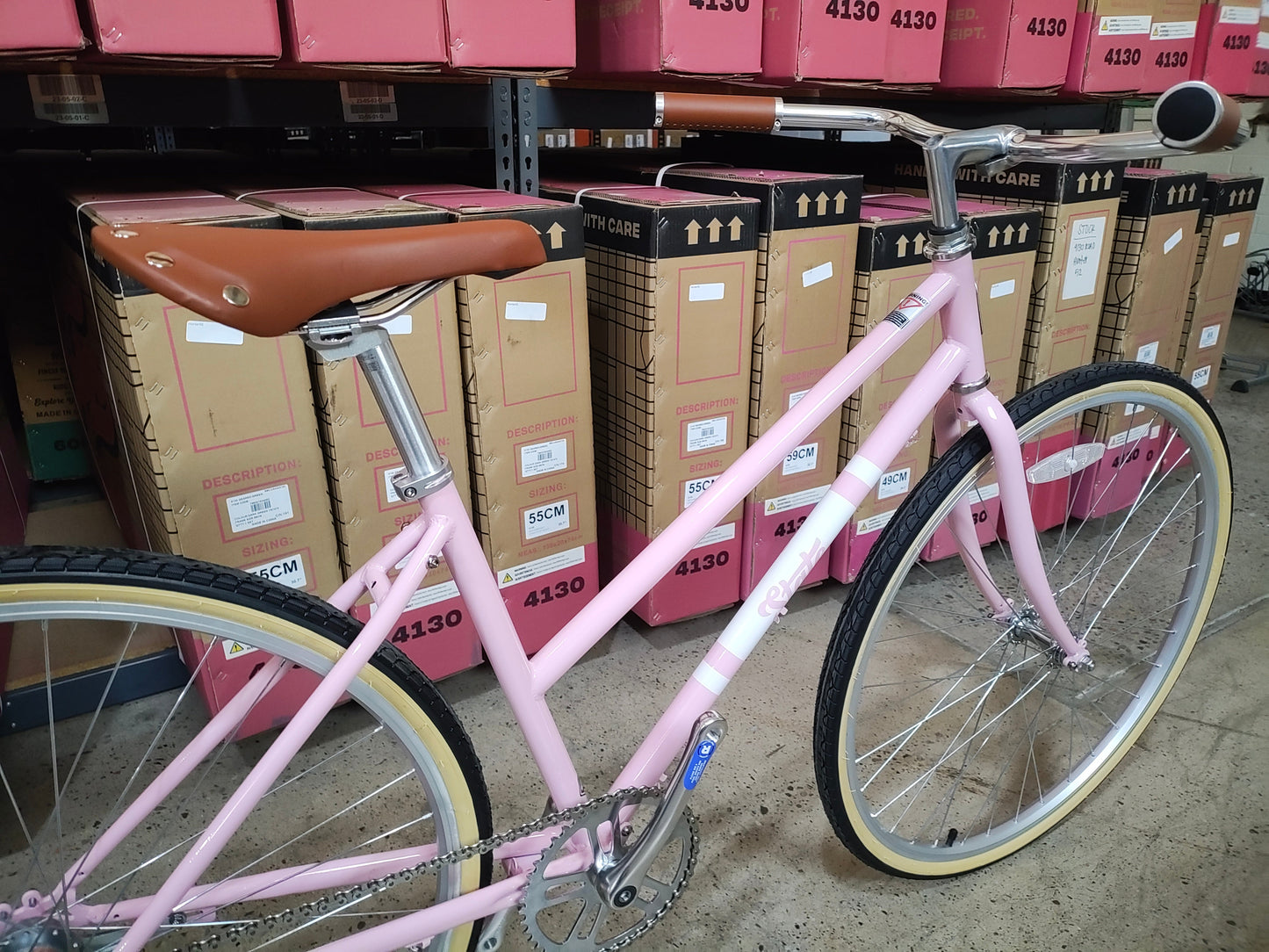 #1196 - City Bike (Single Speed) | "Bubble Gum" (Small -43cm, Excellent Condition)