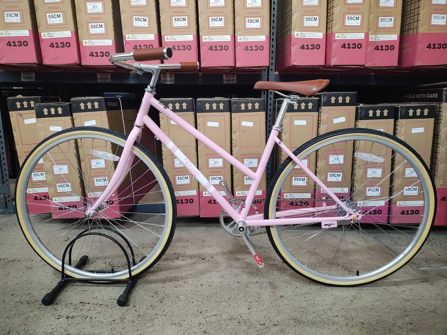 #1196 - City Bike (Single Speed) | "Bubble Gum" (Small -43cm, Excellent Condition)