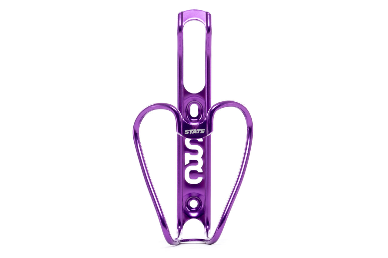 State Bicycle Co. Monogram 6061 Aluminum Anodized Bottle Cage - Purple