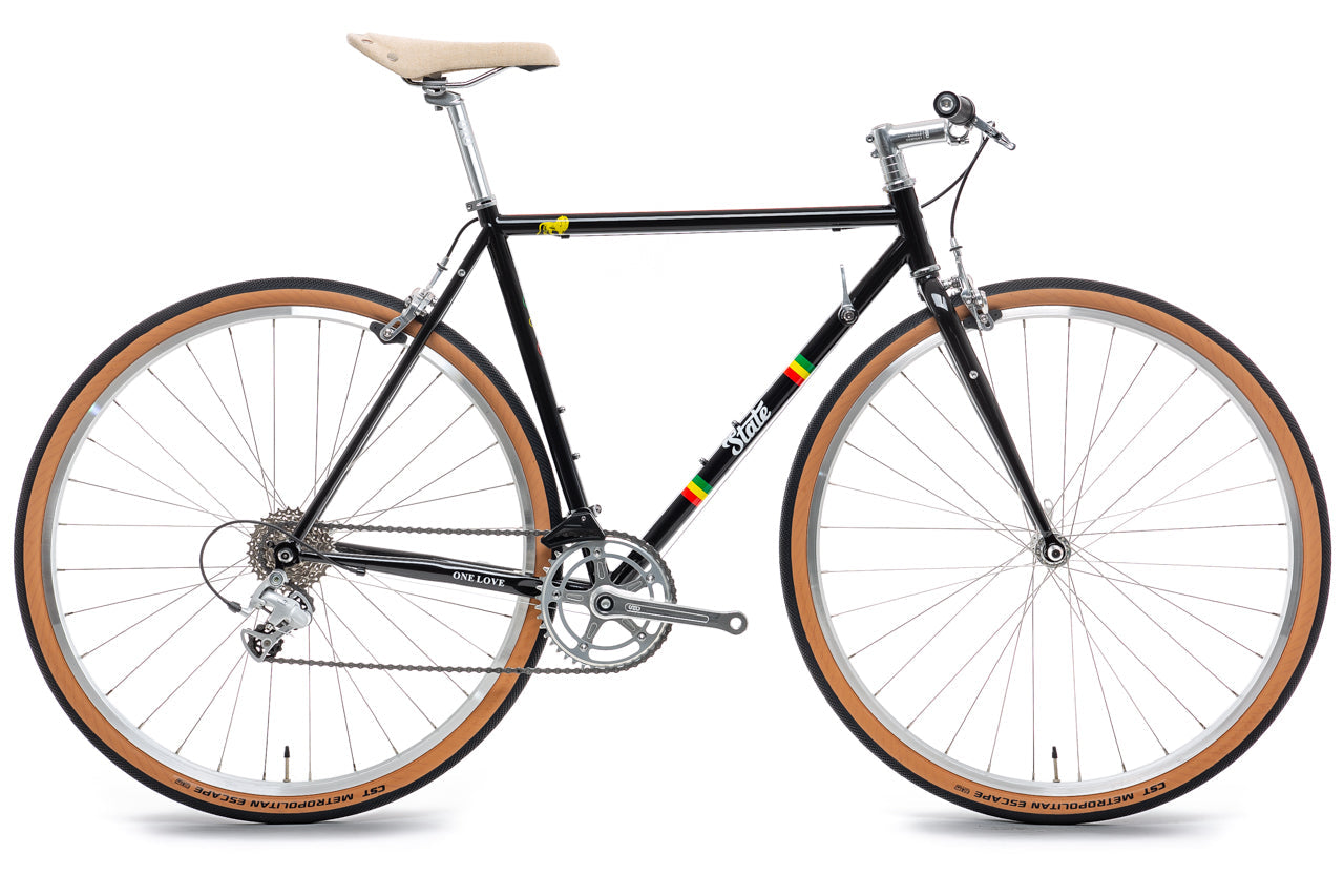 State Bicycle Co. x Bob Marley - 4130 Road+ - Rasta Stripe Black