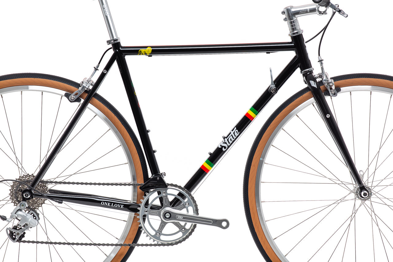 State Bicycle Co. x Bob Marley - 4130 Road+ - Rasta Stripe Black