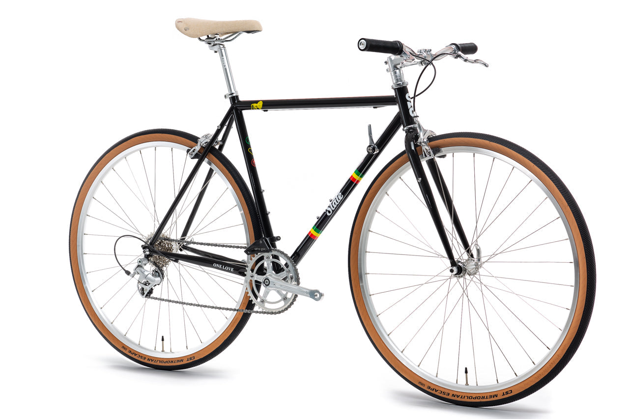 State Bicycle Co. x Bob Marley - 4130 Road+ - Rasta Stripe Black