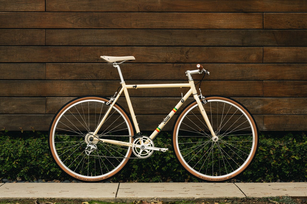 State Bicycle Co. x Bob Marley - 4130 Road+ - Rasta Stripe Tan