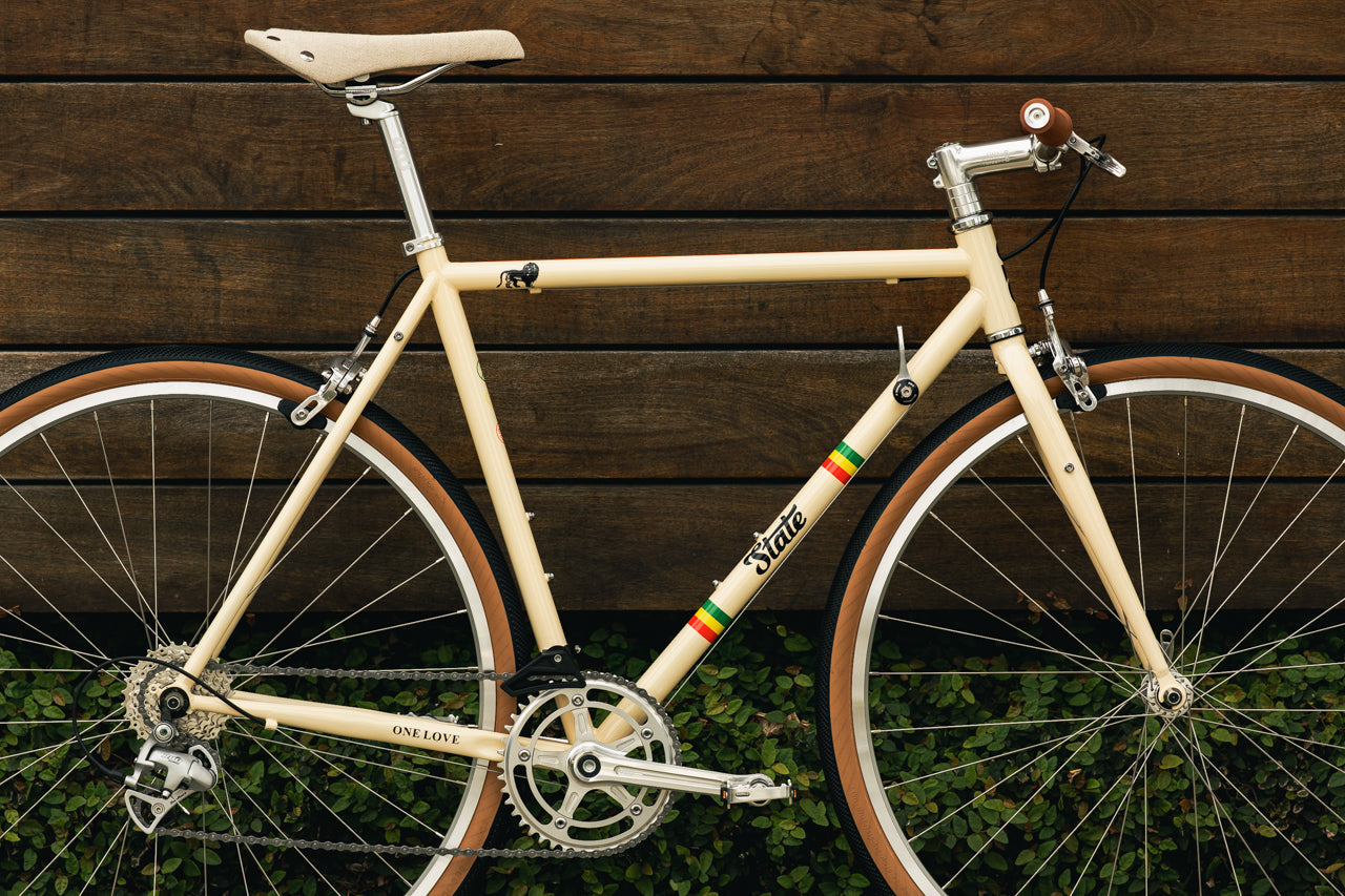 State Bicycle Co. x Bob Marley - 4130 Road+ - Rasta Stripe Tan