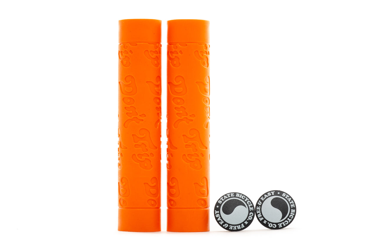 State Bicycle Co. x Free & Easy - "Don't Trip" Grips - Orange