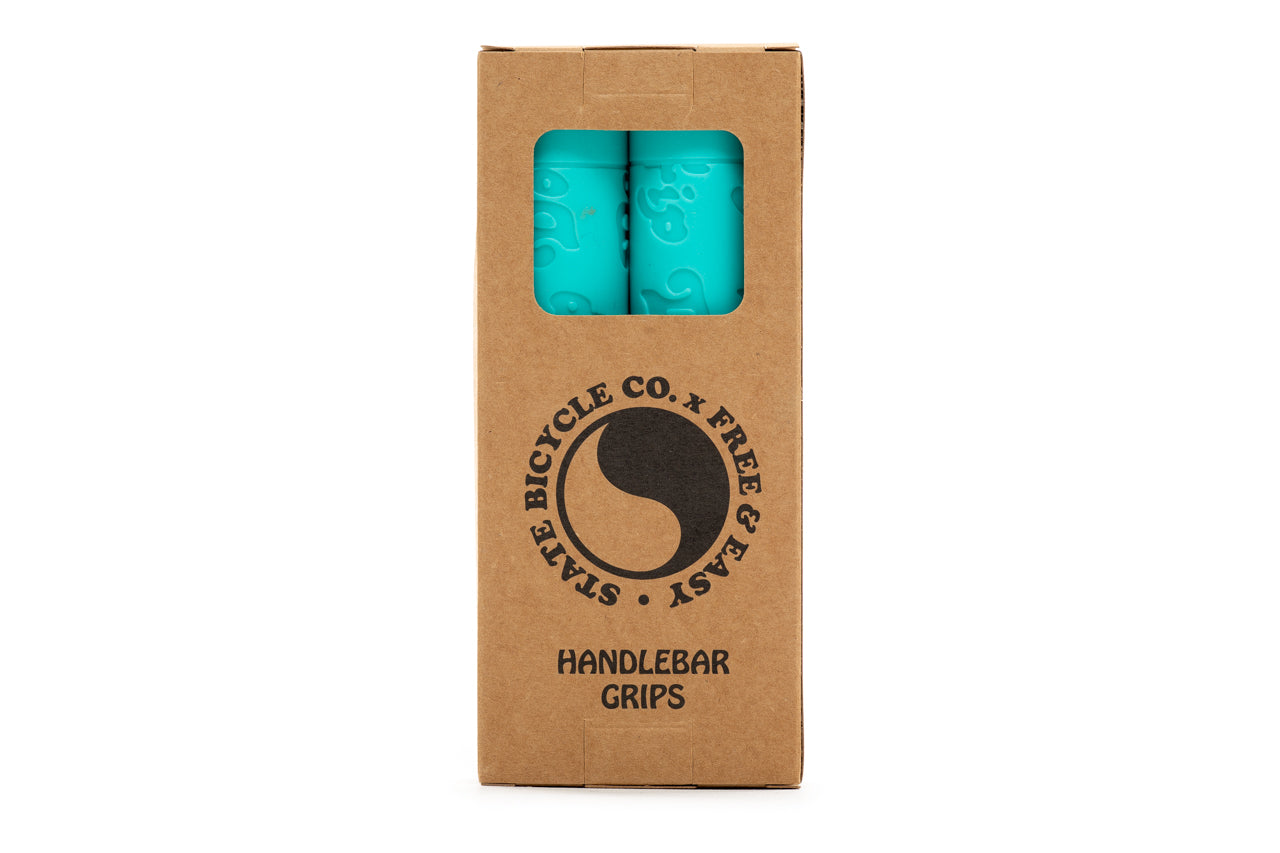 State Bicycle Co. x Free & Easy - "Don't Trip" Grips - Teal